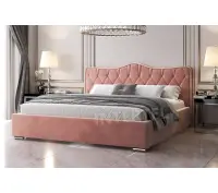 PRATO T7 łóżko tapicerowane 160x200 ze stelażem i pojemnikiem, ozdobne kryształki